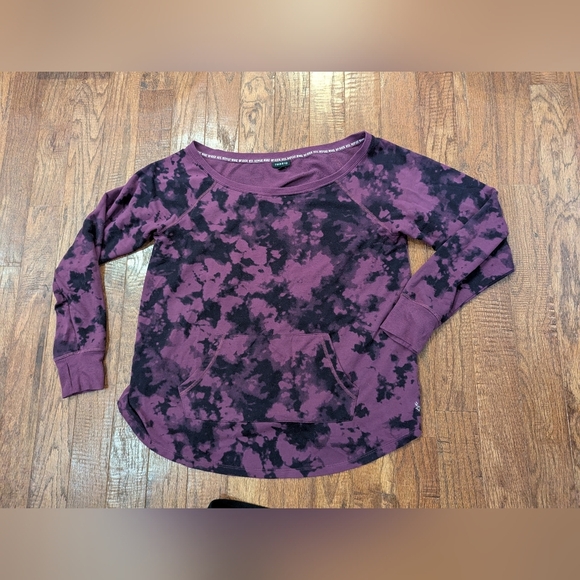 Torrid Active Sweatpants Size 2x & Active Sweatshirt 1x Black And Purple Tie Dye - Picture 6 of 14